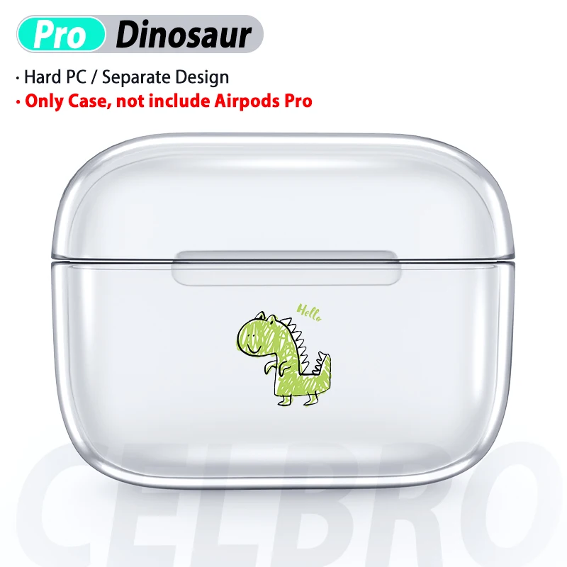 Dinosaur Прозрачный чехол из поликарбоната для Airpods Pro, чехол, защитный чехол s для Apple Air Pods Pro Airpods 3, оболочка, чехол для наушников с рисунком - Цвет: Dinosaur