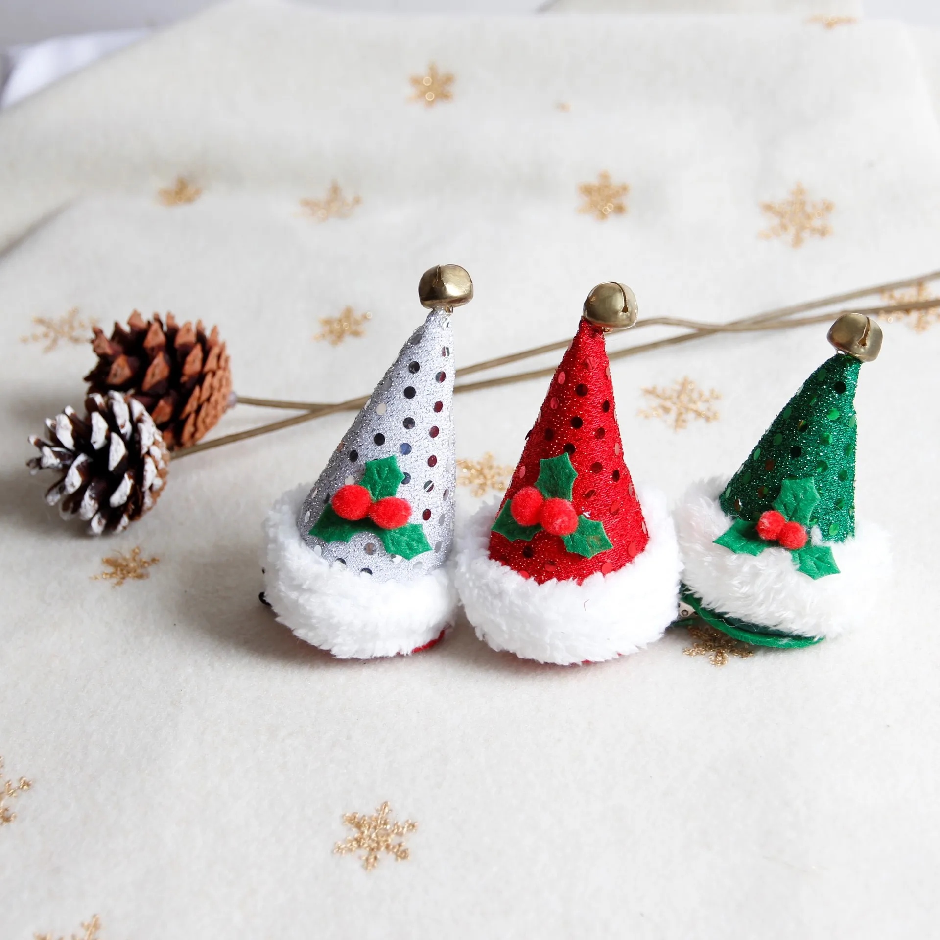 Christmas Decorations navidad Merry Christmas hairpin Girls Hair Accessories christmas hat gift bags New Year Gift