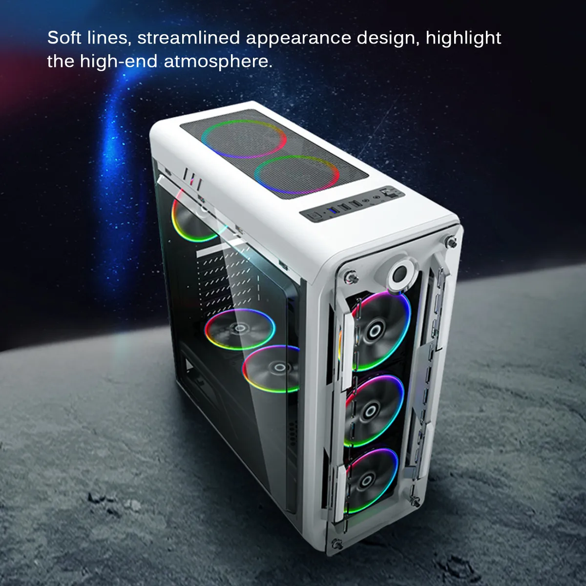 Обновленная версия Чехол для компьютера поддержка ATX/Micro ATX материнская плата USB3.0 чехол для ПК быстрый отвод тепла может поворачиваться 8 вентиляторов
