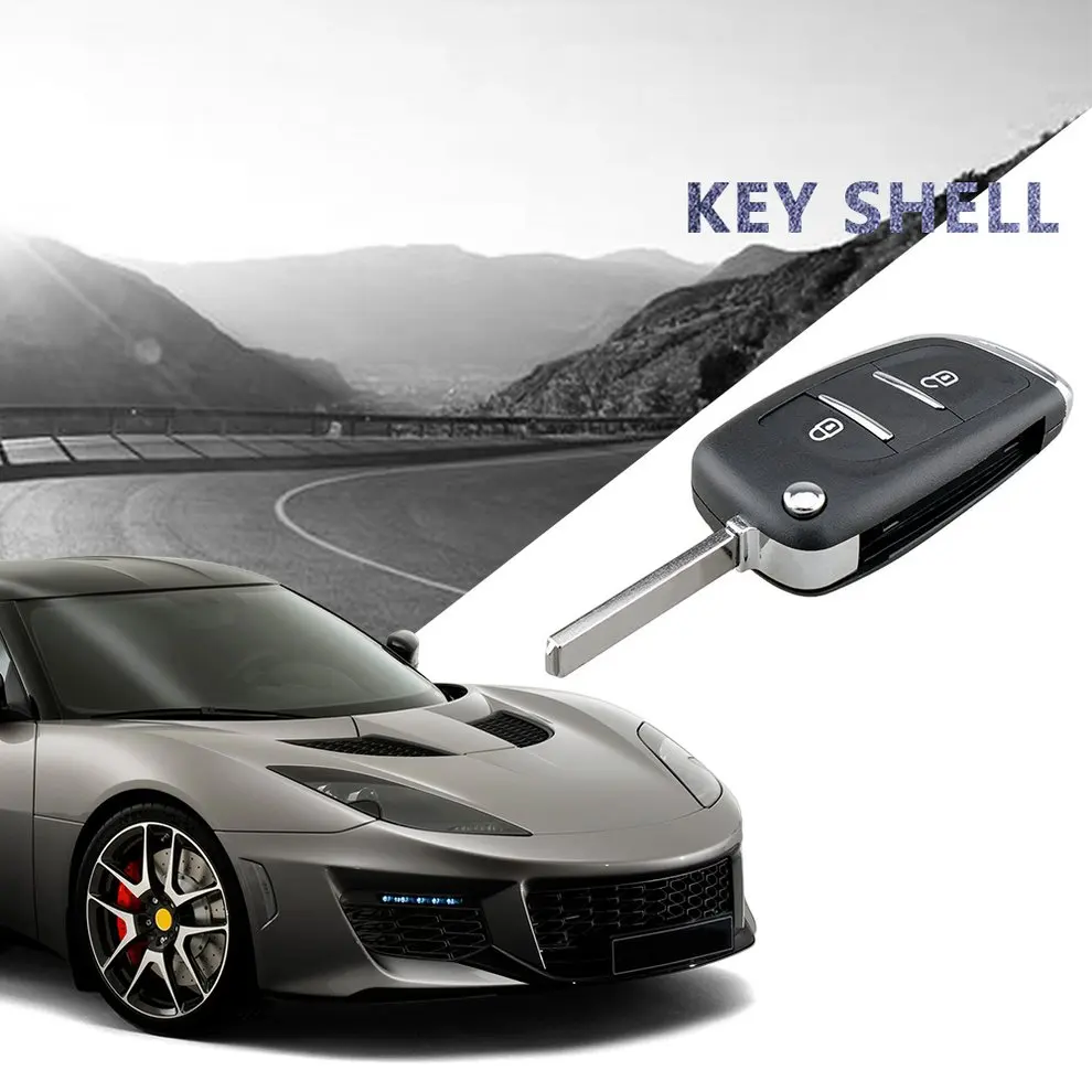 Jingyuqin Va2 Flip Sheet Modified Key Shell For Peugeot 207 407 807 For Citroen C4 C5 C2 C3 C6 Remote Fob Case Cover 2 Button