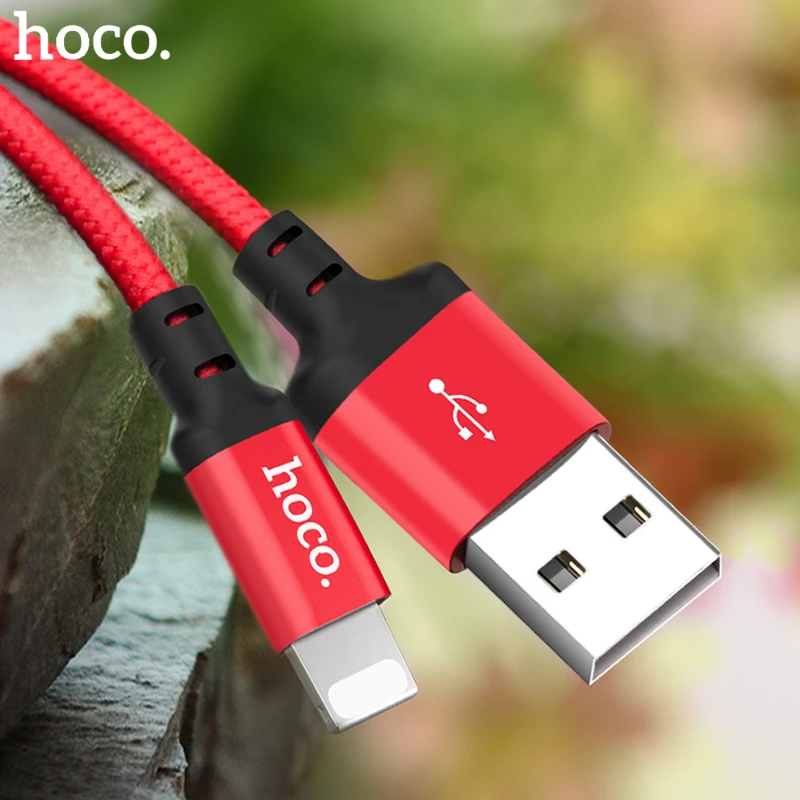 HOCO trenzado de carga rápida rayo USB Cable De Sincronización De Datos Para Iphone X 8 7 6s 5