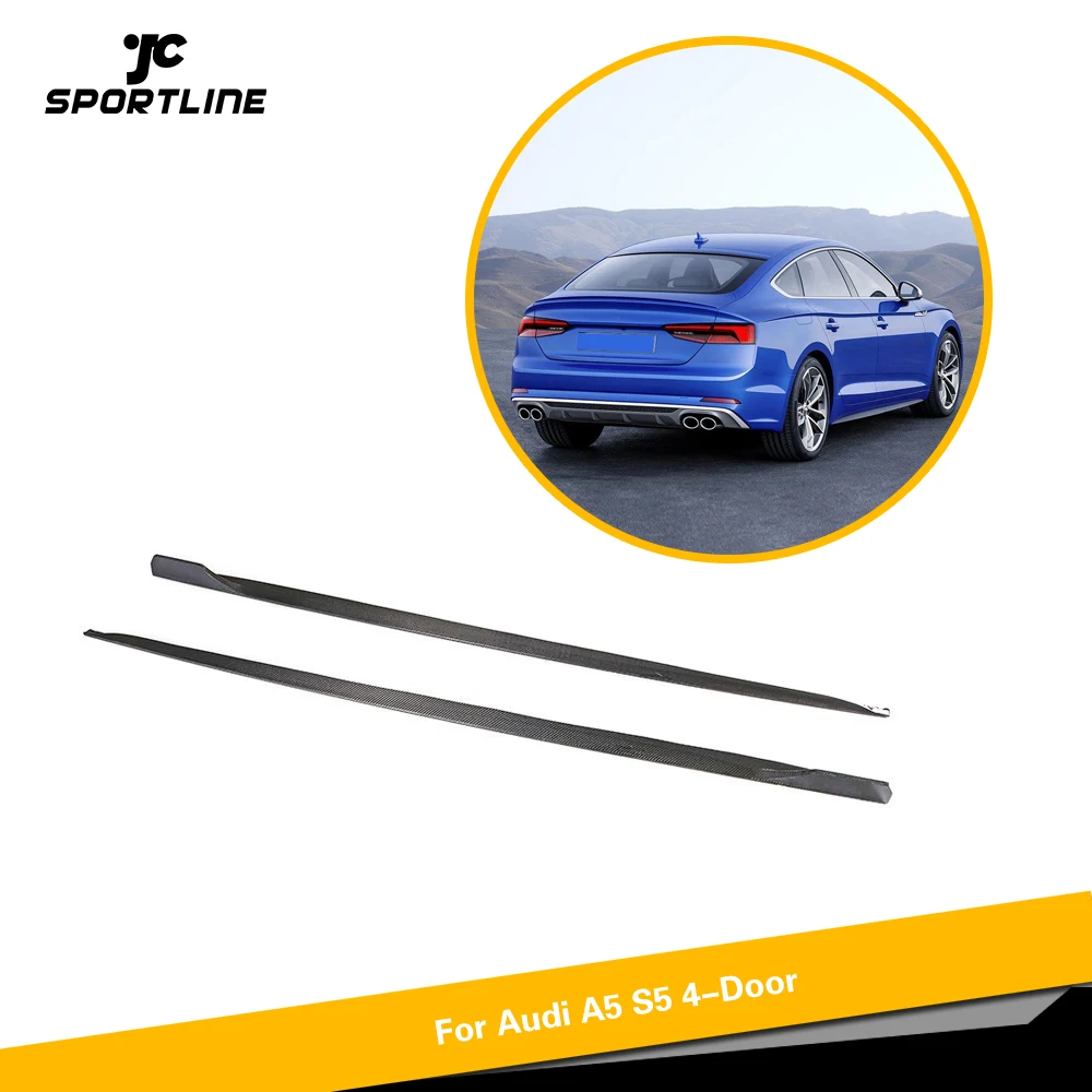Боковые Накладки на двери из углеродного волокна лезвие для Audi A5 Sline S5 4 Door 2018 2019