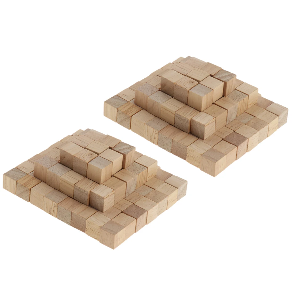 Wooden Bricks 100 Pcs Bricks Building Blocks Puzzle Math Wooden Toys 