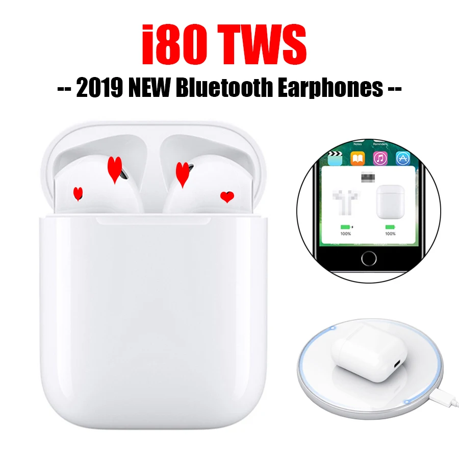 

i80 TWS Bluetooth 5.0 Earphone Pop Up 1:1 Bass Headset Wireless Hifi Sport Earbuds PK W1 Chip i30 i20 i10 i60 for xiaomi iphone