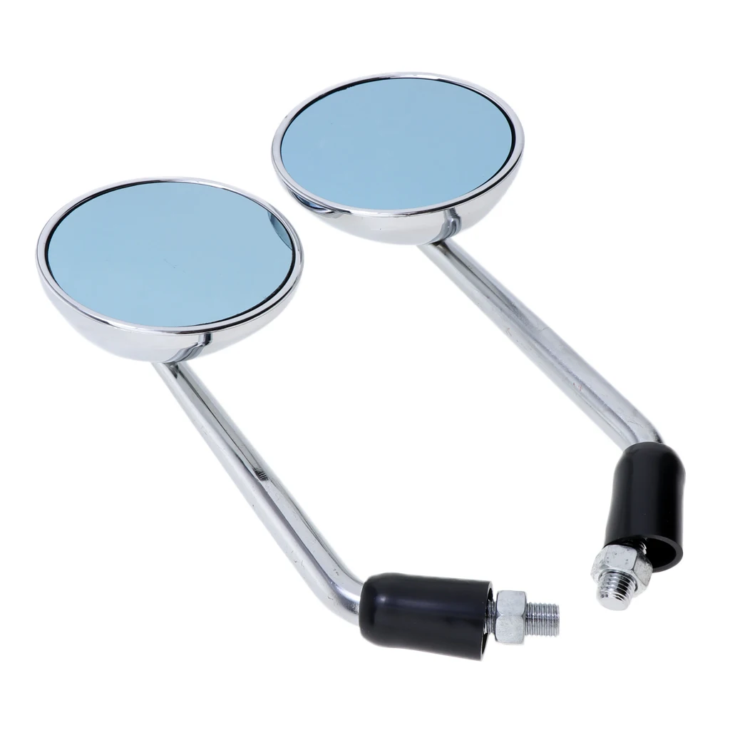 1 Pair 7/8 inch Handle Bar End Rearview Mirrors for ATV Scooter Motorcycle 8mm/10mm
