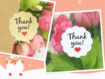 

White/brown Thank You Sticker Labels Paper Packing Label Stickers DIY Gift Label 3cm Sealing Stickers for Gifts/Cake/Boxes/Bag