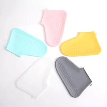 

1pair Waterproof Protector Shoes Boot Cover Unisex Rain Shoe Covers Anti-Slip Rain Shoes Cases Silicone Shoe Cover Size M