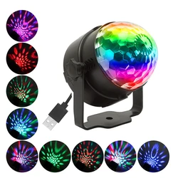 Rgb bola de discoteca dj festa luzes usb 5v 3w piscando bolas mágicas laser strobe estágio lâmpada natal clube bar casa ktv decoração do casamento