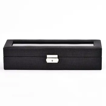 

Luxury 6/12 Grids Watch Box Carbon Fibre Pattern Watch Storage Box Watch Display Slot Case Storage Organizer