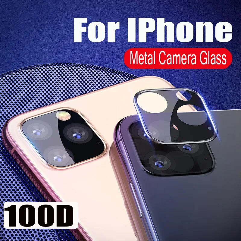 100D защитное металлическое стекло для камеры для IPhone 11 Pro X XR XS Max полное покрытие стекло для объектива для IPhone 8 7 6 6s Plus защитное стекло