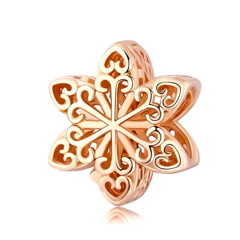 BISAER, 925 пробы, серебро, снежинка, амулеты, зимняя Снежинка, бусины, подходят для браслетов, для женщин, бусины, серебро, 925, ювелирное изделие ECC719 - Цвет: ECC719-C