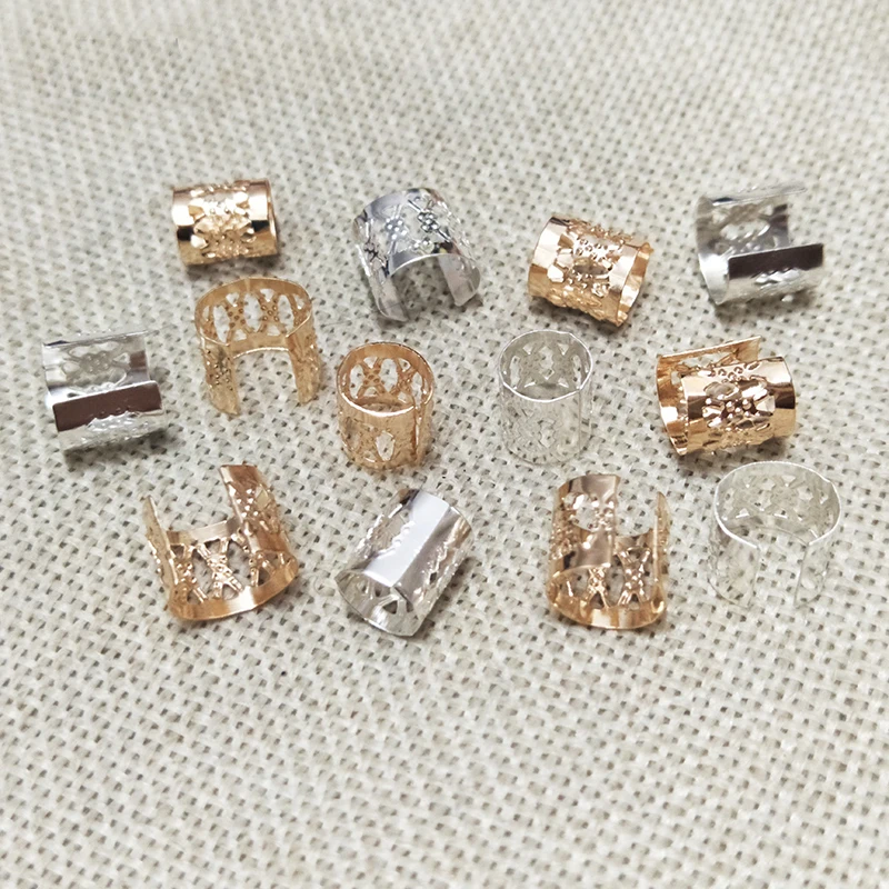 adjustable silver color crimp end beads handbag strap connector tubes