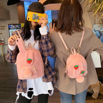 

Mini Backpack Women rabbit ear mochila Shoulder Bag For Teenage Girl Multi small backpack fashion cartoon female School bagpack