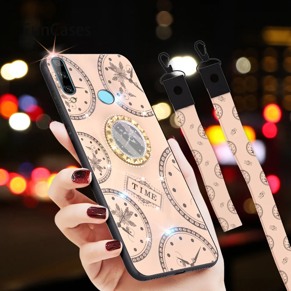 Sakura Emas TPU untuk Huawei Honor V30 Pro Ponsel Kasus Huawei P30 Lite Bermain 4T P40 Pro Plus 7C 7X P20 2019 4 3 Menikmati 8