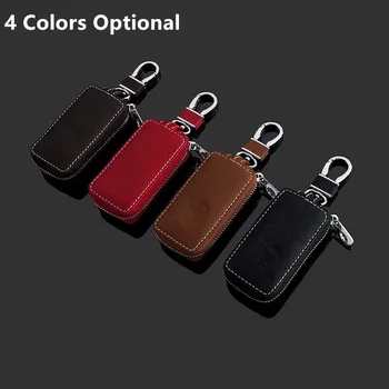 

Leather Car Key Cover Men Auto Smart Remote Case Keyrings For Porsche 718 Cayenne 911 Panamera MACAN Key Case Key Chain Holder