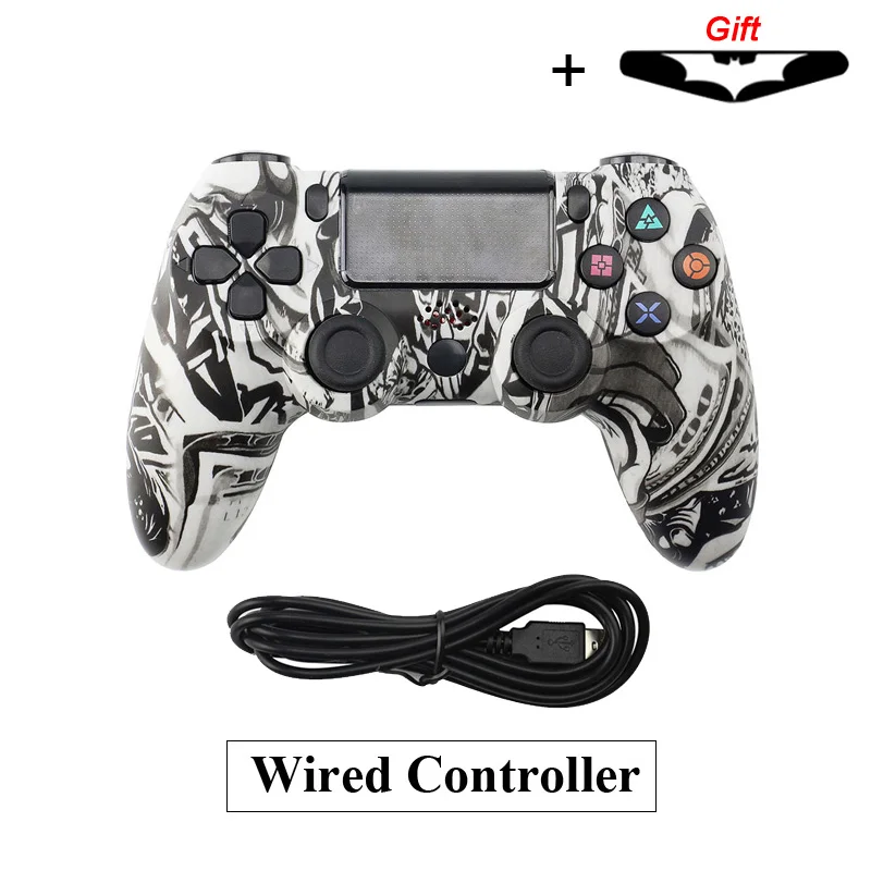Wired Bluetooth беспроводной/проводной джойстик для PS4 контроллер подходит для mando ps4 консоль для Playstation Dualshock 4 геймпад для PS3 - Цвет: Wired