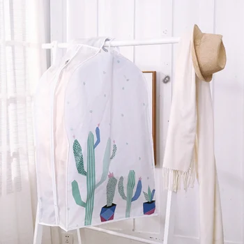 

Home Wardrobe Dust Cover Hanging Transparent Multi-piece Coat Suit Storage Bag Cactus