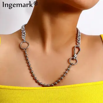 

Vintage Cuban Link Choker Necklace 2020 Steampunk Men Hip Hop Rapper Gothic Big Clasp Long Chain Necklace Women New Year Jewelry