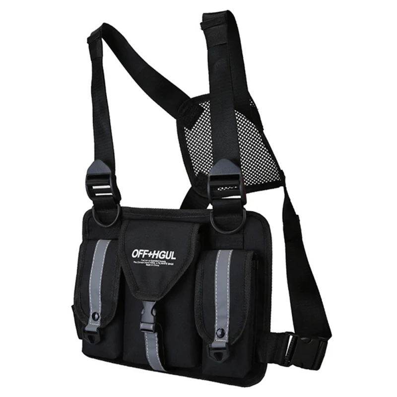 

Tactical Chest Rig Bags Unisex Fashion Function Chest Bags Streetwear Hip Hop Bag Adjustable Oxford Cloth Vest Waist Bag