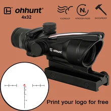 Ohhunt 4X32 ACOG охотничий прицел настоящий волоконный красный зеленый шеврон тактический прицел оптические прицелы для cal. 223. 308 печать логотипа