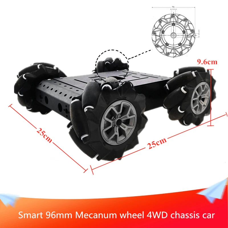 Mecanum Wheels 4WD Smart Robot Car Metal Chassis with Motor DIY Robots Platform 