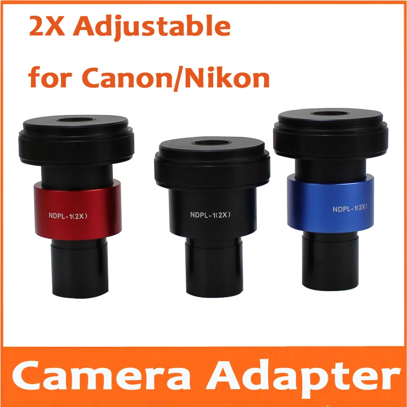 

2Times Digital SLR Camera interface T2 Adapter Eyepiece Lens for Adjustable Microscope Iris Diaphragm Nikon Canon 23.2mm 30mm