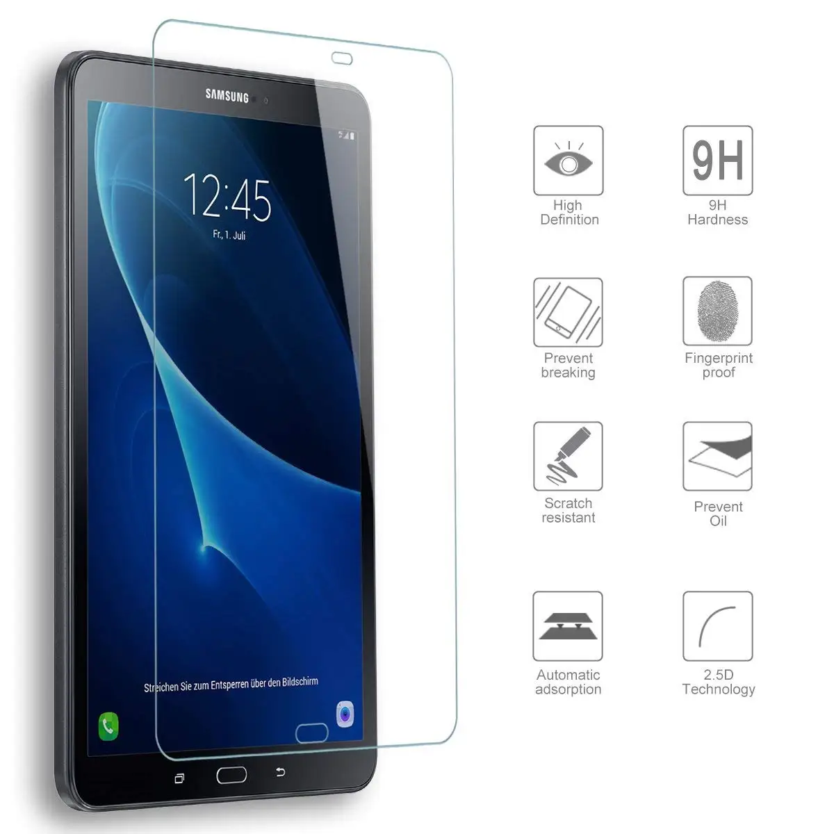 Чехол для Samsung Galaxy Tab A 6 10,1 новая подставка для планшета из искусственной кожи с магнитом смарт-Крышка для автоматического сна/пробуждения SM T580 T585 T580N T585N - Цвет: only screen glass