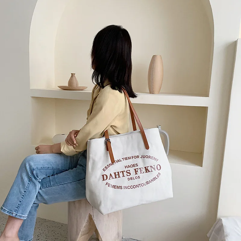 

MORI Series Large Capacity Shopping Toth Large Bag 2019 New Style Fashion Canvas Bag WOMEN'S Single-shoulder Bag College Student
