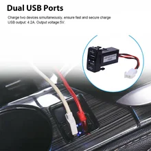 Car Charger 12V 24V Charger Socket Adapter 5V/2.1A Dual USB Charging Power Adapter Mobile Phone Charger for Toyota Fast delivery