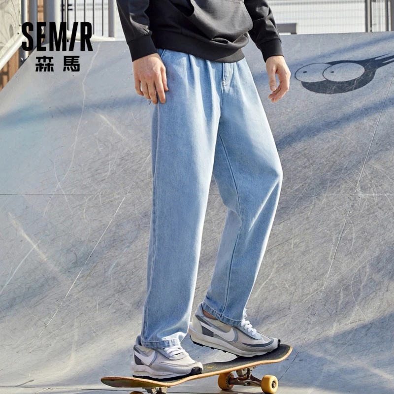 Мужские джинсы SEMIR новинка весны 2020 свободные прямые брюки модные брендовые с