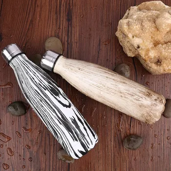 

500ML Wood Grain Vacuum Flask Stainless Steel Thermos Mug Coffee Tea Insulation Cup For Outdoor Sports