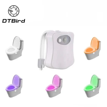 

8-color new toilet induction lamp hanging human toilet induction toilet cover lamp creative LED Night Light