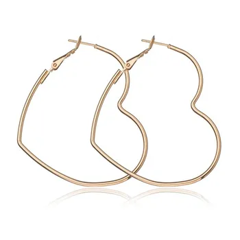 New Cute Hollow Big Heart Hoop Earrings For Women Gold Silver Color Simple LOVE Trendy Romantic Jewelry Wholesale Nice Gifts