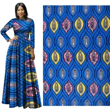 6 ярдов 116 см ширина африканская ткань хлопок синий Воск Принт геометрические вечерние платья для женщин мужчин Gar t шитье ручной работы DIY Ткань