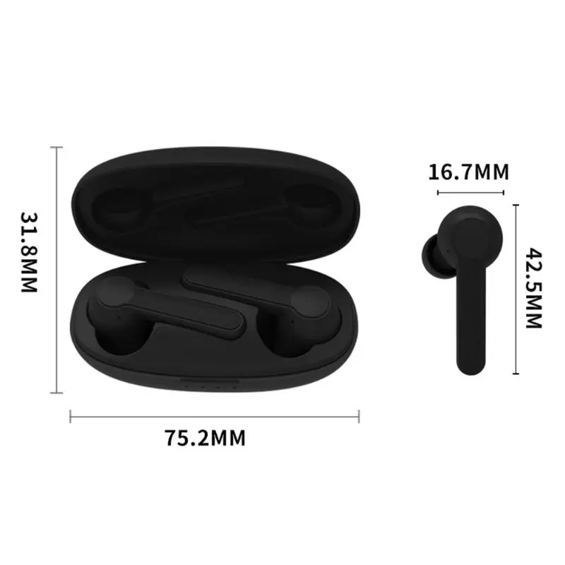 XY-7 мини беспроводные Bluetooth 5,0 наушники продуманное производство длительная прочная Спортивная гарнитура стерео HiFi наушники - Цвет: Черный