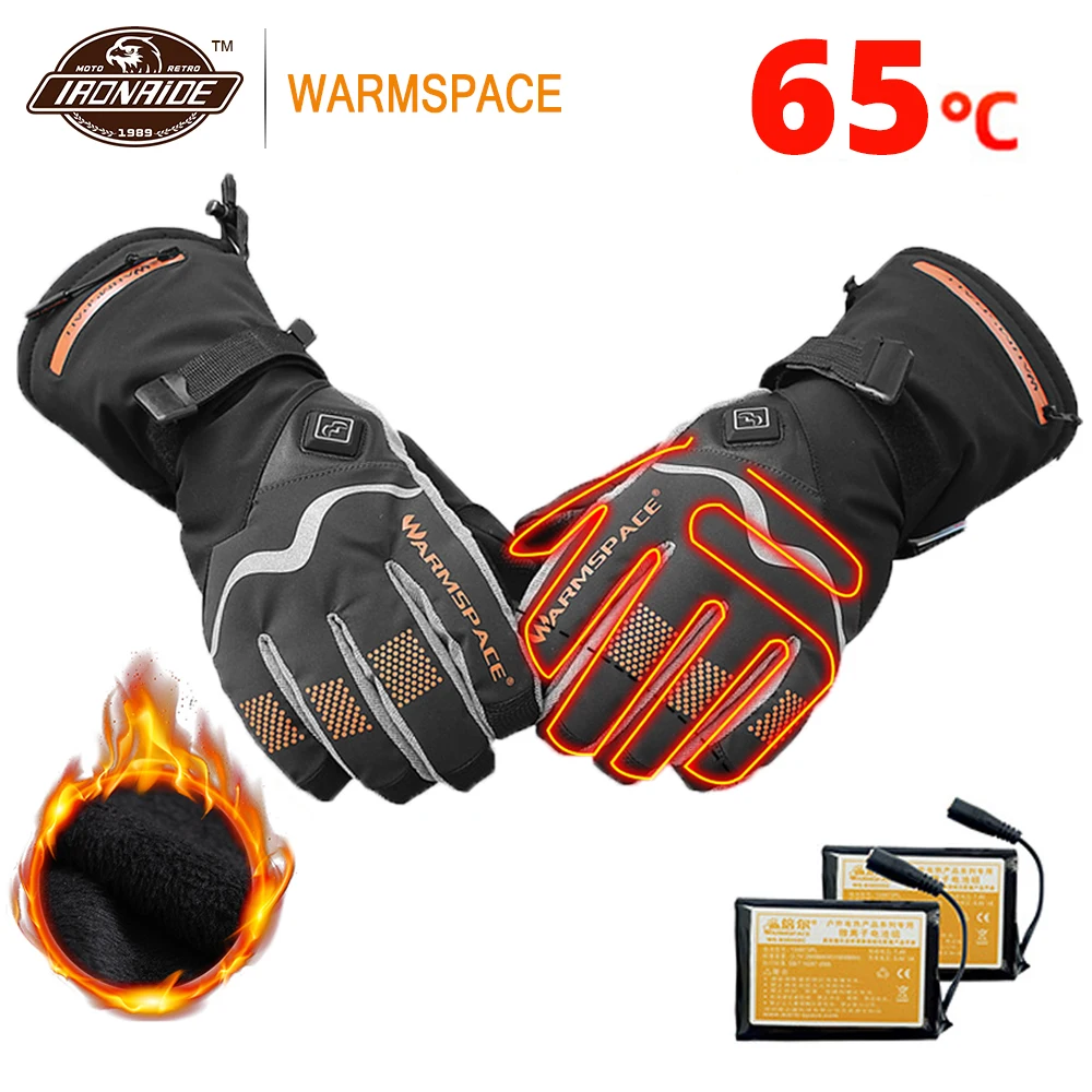 Heated Motorcycle Gloves Waterproof Guantes Moto Heating Moto Gloves With Battery Powered Gloves for Skiing Riding