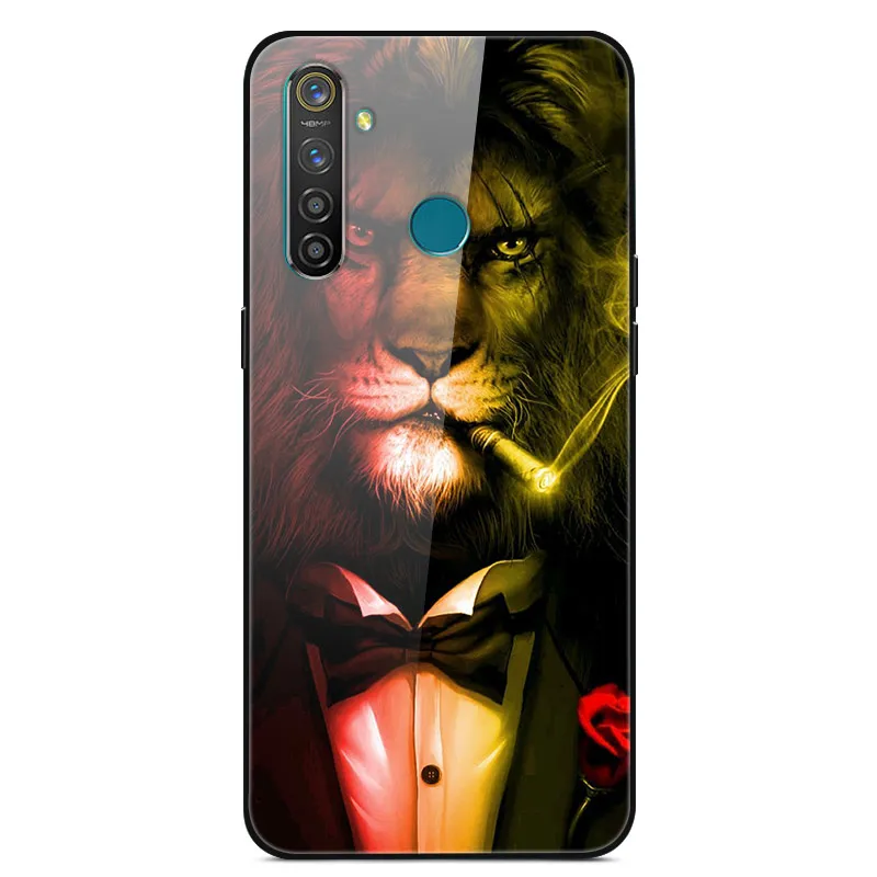 Для Coque OPPO Realme 5 Pro Чехол из закаленного стекла мягкий чехол-бампер с принтом для OPPO Realme 5 Pro Realme Q чехол для телефона Realmeq - Цвет: 14
