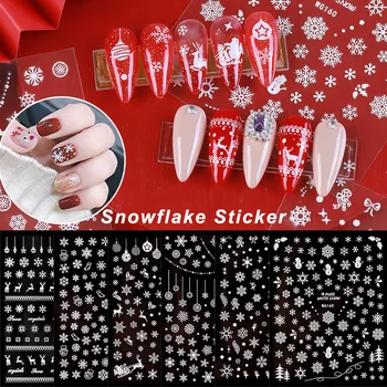 

3D Nail Sticker Snowflake Snowboy Winter Snow Designed for Merry Christmas Decoration Nail Art Stickers DIY Manicure Decals
