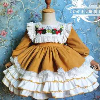 

baby girl autumn winter Spain lolita lolita lace stitching Princess Dress kids Christmas party ball gown dress