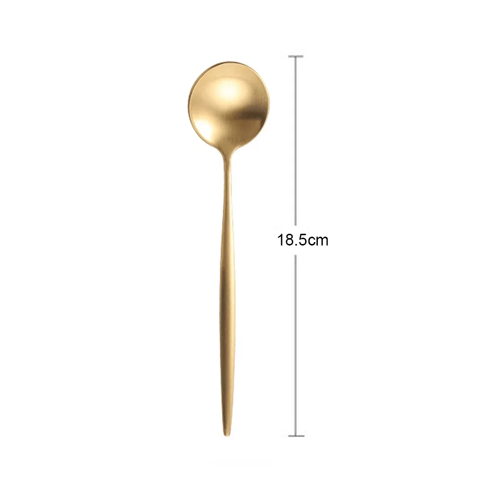 dessert spoon SOLEDI из нержавеющей стали, Экологичная посуда, палочки для еды, коллекция кухонных инструментов, портативные столовые приборы, столовые ложки, золотые - Цвет: dessert spoon