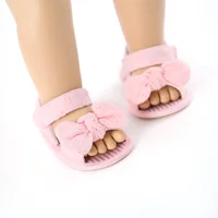 Tregren 0-18M Cute Toddler Baby Girls Sandal Shoes Summer Open Toe Non-Slip Soft Sole Flat Princess Sandals with Bowknot 5