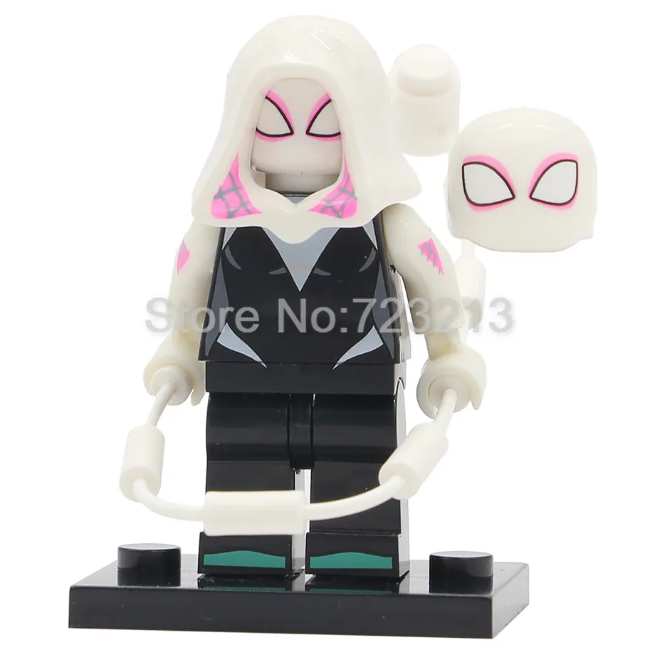 Gwen Spider Одиночная фигурка супергероя Майлза Моралес Человек-паук, Человек-паук, тень, Гвен, Железный Человек-паук, строительные блоки, игрушки - Цвет: Gwen Spider