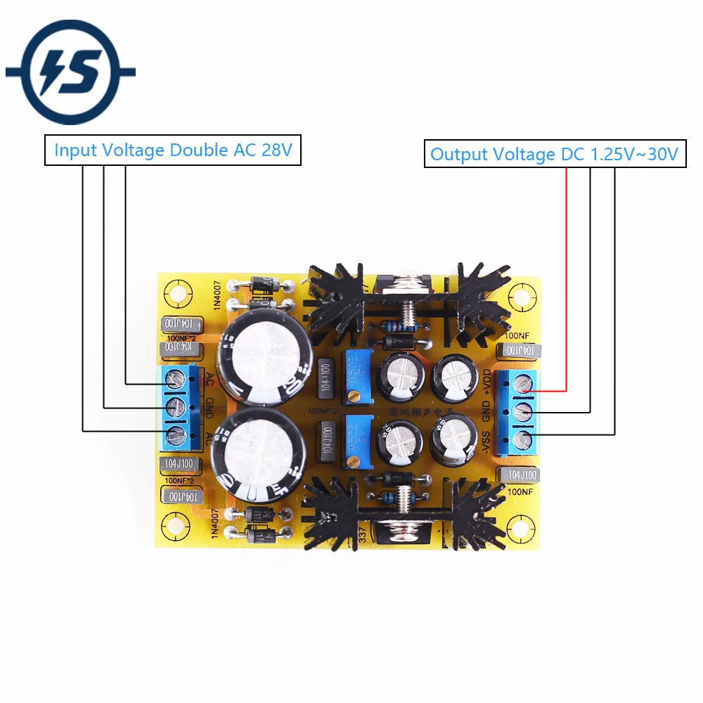 LM317 LM337 Регулируемый Модуль питания двойной преобразователь переменного тока в
