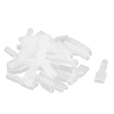 

4.8mm Female Spade Connector Terminal PVC Insulation Sleeve Cover Clear 30 Pcs