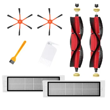 

2xDetachable Main Brush+2xOrange 6-Arm Side Brush+2xFilter+2xCleaning Brush for Xiaomi / Roborock S50 S51 S55 S5 S6 Robot Vacuum