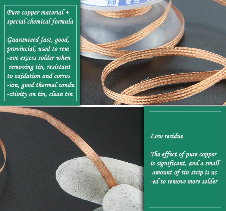 SUNSHINE Strength BGA tin suction line welding Tin cleaning belt Sn-absorbing residue cleaning pad for soldering wire SUNSHINE Strength BGA tin suction line welding Tin cleaning belt Sn-absorbing residue cleaning pad for soldering wire