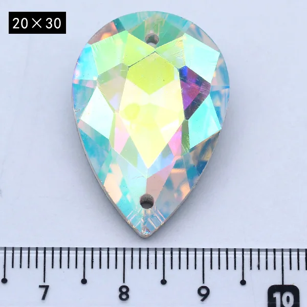 12p 20x30mm drop Высокое качество Кристалл AB пришить стразы заостренный назад граненое стекло пришить камни швейные стразы пряжка для одежды свадебное платье - Цвет: 12p 20x30mm drop