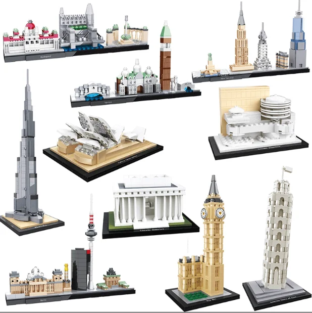 

Famous Architecture Building Blocks Model World Classic City Bricks Model 21015 21013 21008 21004 Toys Gifts