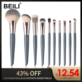 

BEILI Colorful 9-12pcs Professional Makeup Brushes Set Synthetic Hair Foundation Powder Blush Eyeliner Eyebrow Make up brushes