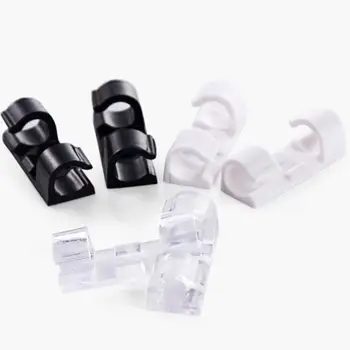

20PCS Self-adhesive Wall wire fixing clamp TV computer Workstation Clips Management cable holder Storage Securing clip
